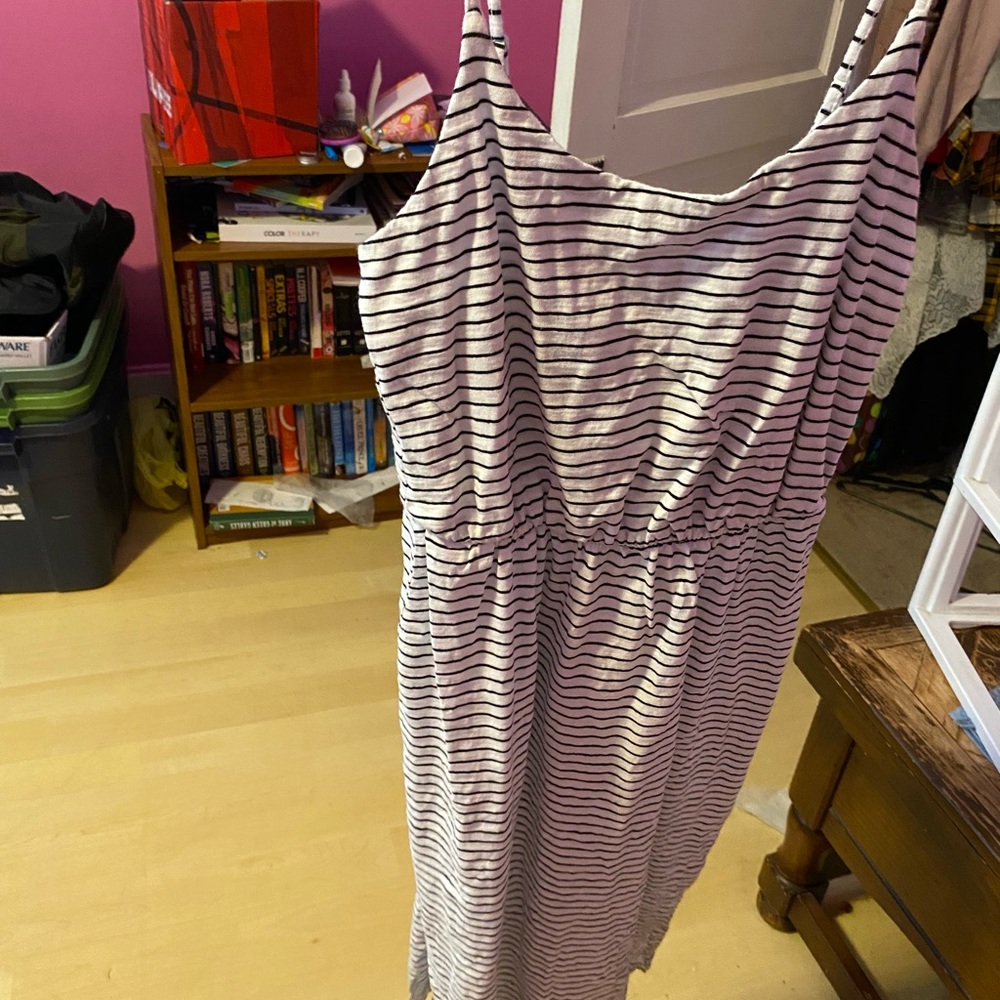 Never worn great condition old navy dress thin straps black and white stripes